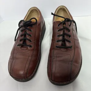 FINN COMFORT Dijon Teak Brown Leather Lace Up SHOES (Mens 11W) Wide MSRP $385