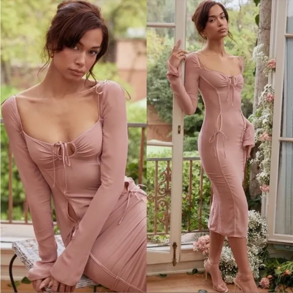 House of CB Ophelia Midi Dress in Blush Size‎ Small NWT